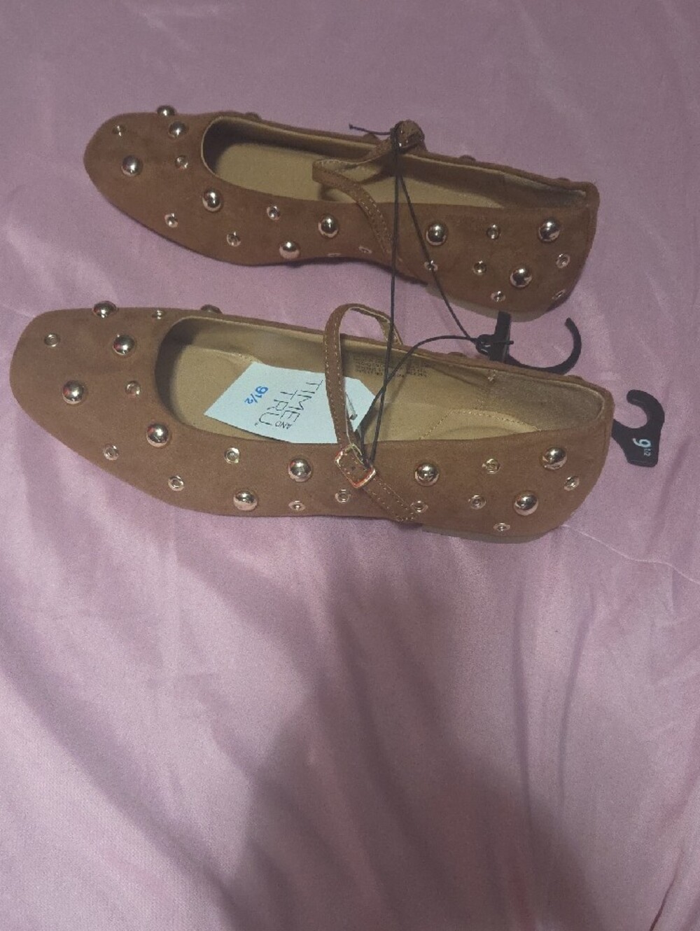 Time and Tru Tan Studded Flats - Picture 2 of 3